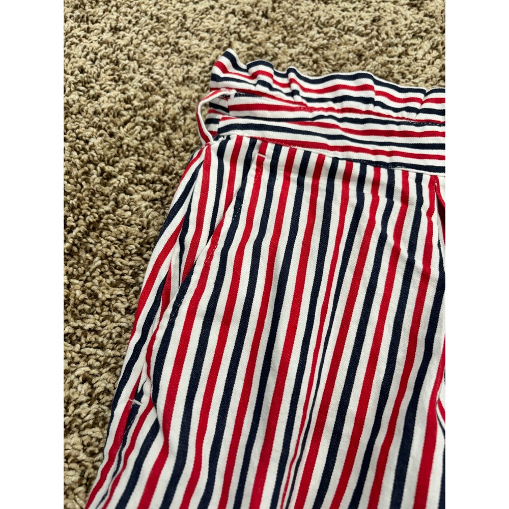 Forever 21 Red White Blue Striped Paperbag Waist Mini Skirt with Pockets 2X - Picture 3 of 9